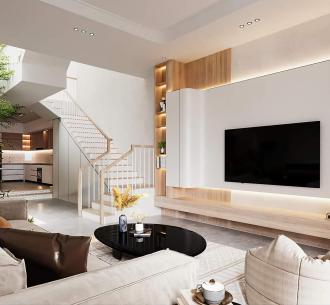 Nội Thất Gỗ Công Nghiệp Hiện Đại Nhà Phố 