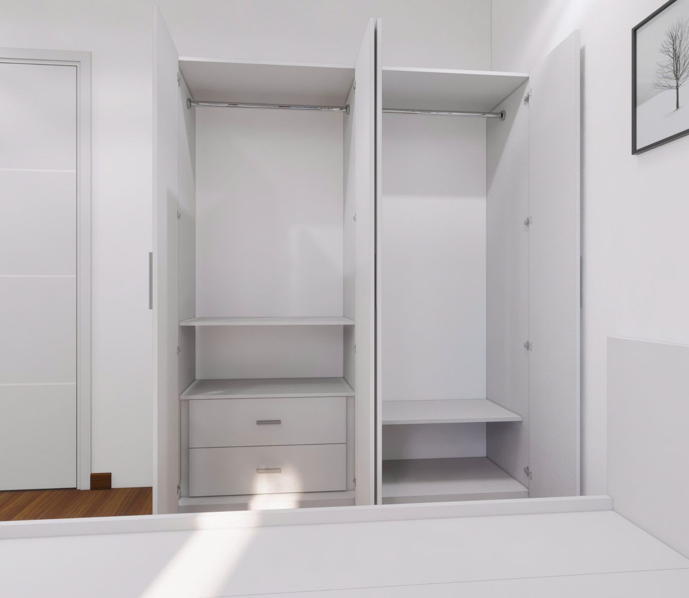 tủ quần áo gỗ MDF lõi xanh chống ẩm