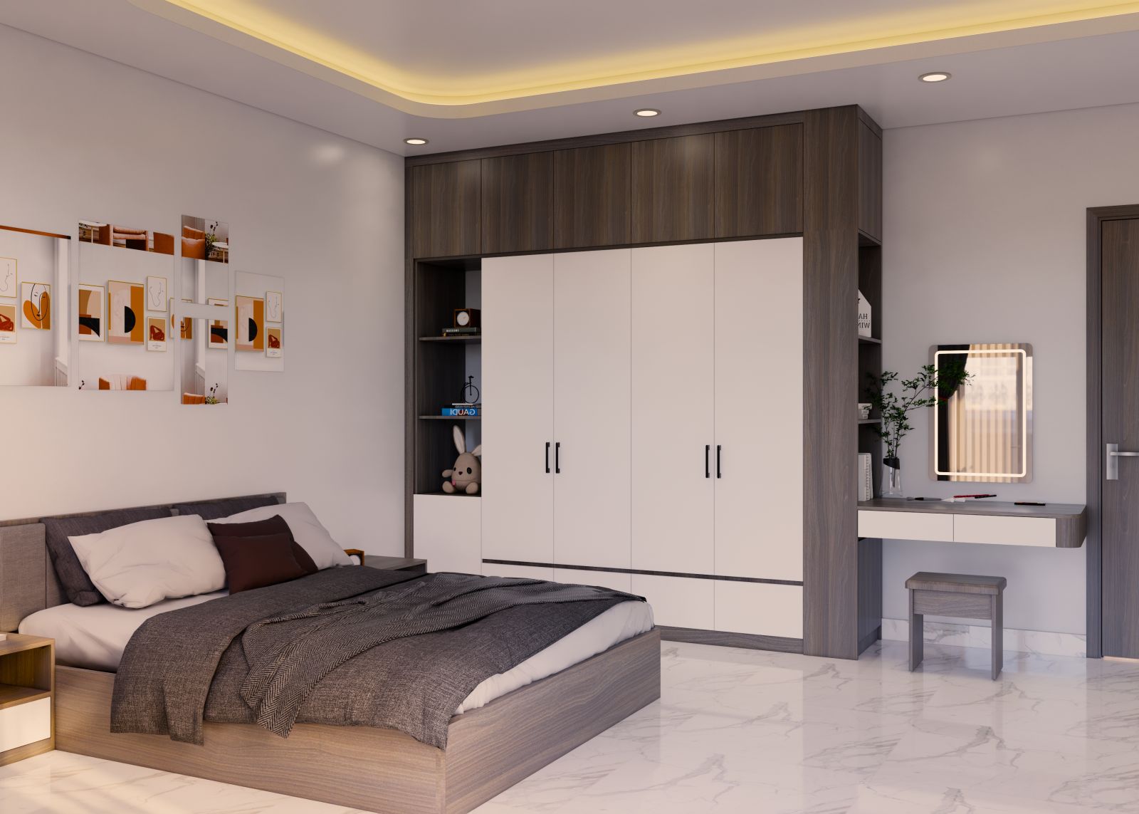 Không gian phòng ngủ hiện đại tối giản