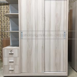 Tủ Quần Áo Cửa Lùa 1m6 Có Kệ Hông